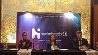 Direktur PT Roatex Indonesia Toll System (RITS) Renaldi Utomo Djojohadikusumo dalam sesi konferensi pers di Jakarta, Rabu (6/11/2024). (Maulandy/Liputan6.com)
