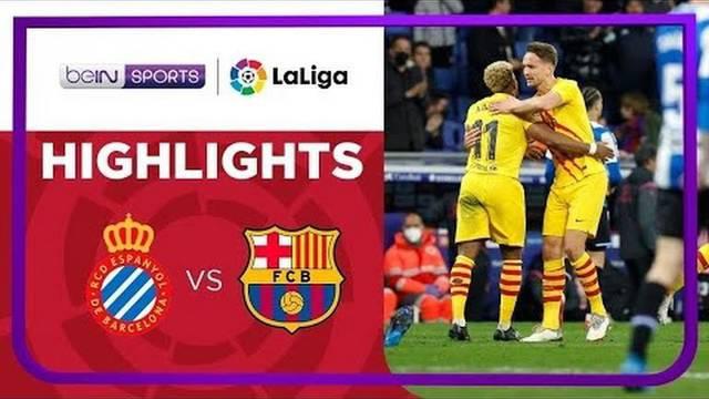 Berita video highlights Liga Spanyol, Barcelona ditahan imbang Espanyol dengan skor 2-2, Senin (14/2/22)