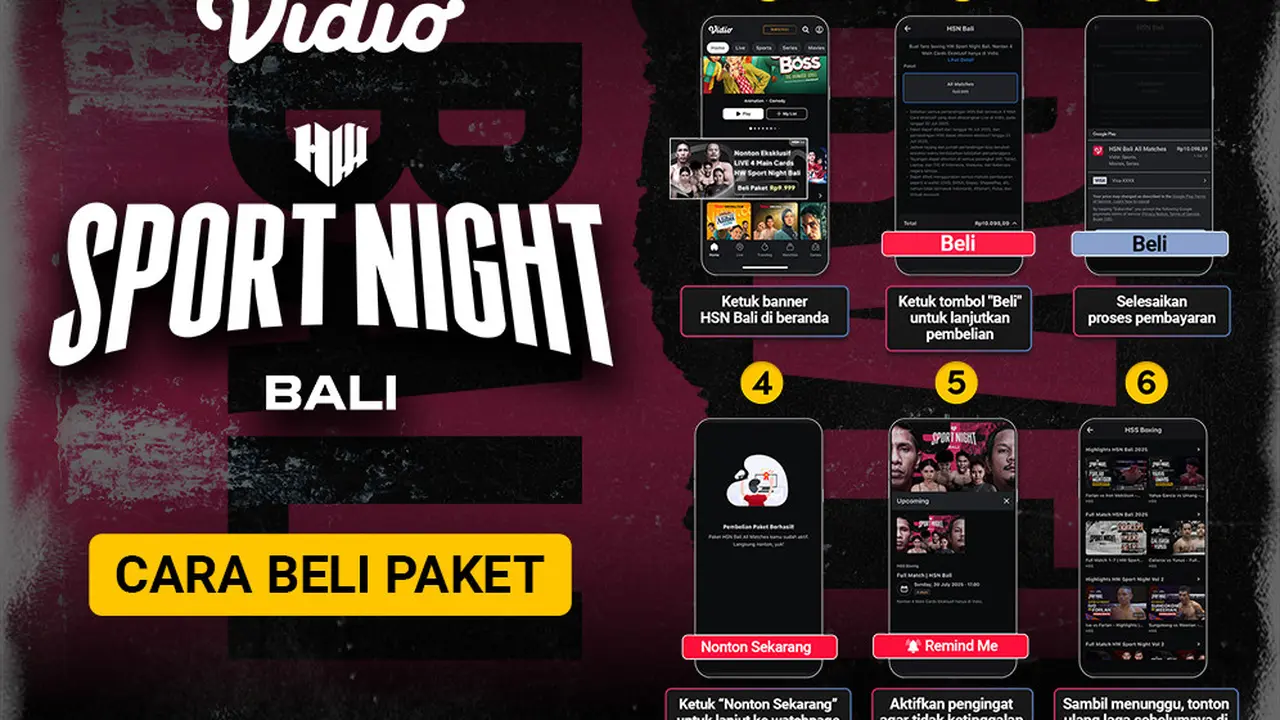 Cara Nonton Siaran Langsung HW Sport Night Bali Vol 7 di Vidio Akhir Pekan Ini