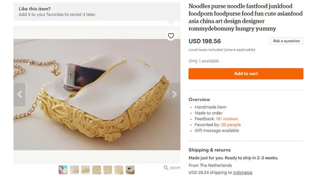 Setelah Hits Donat Indomie, Kini Muncul Tas Berbentuk Mi