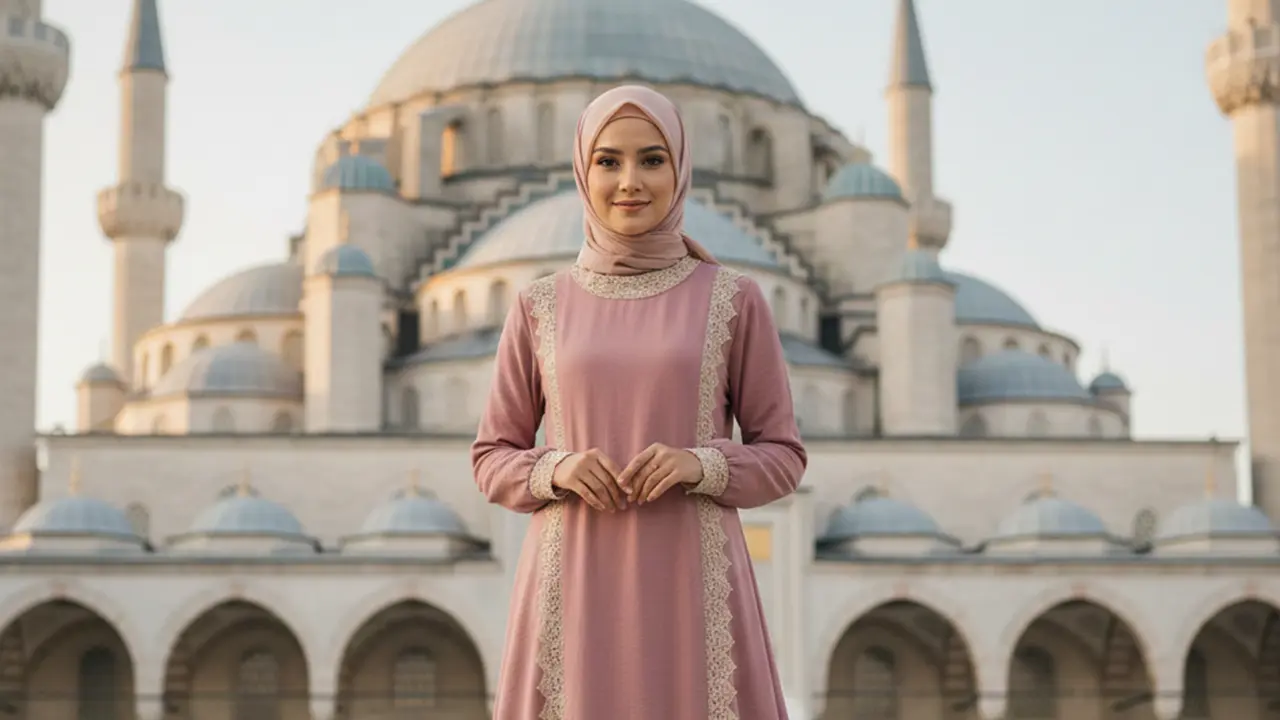 Model Gamis Crinkle Kombinasi Brokat