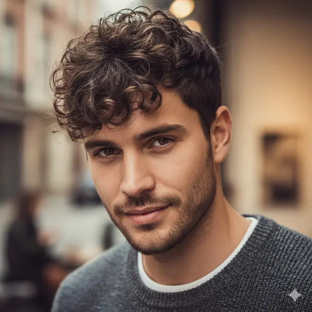 Gaya Rambut Messy Curly Pria