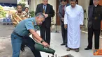 Citizen6, Cilandak: Kepala Staf Korps Marinir Brigadir Jenderal TNI (Mar) Ahmad Faridz Washington meletakan batu pertama renovasi Gereja Oikumene Bahtera Kasih Korps Marinir di jalan raya Cilandak KKO, Jakarta Selatan, Rabu (16/5). (Pengirim: Marinir) 