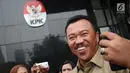 Rudi Alfonso usai menjalani pemeriksaan di gedung KPK, Jakarta, Rabu (1/11). Rudi Alfonso diperiksa sebagai saksi tersangka Markus Nari terkait kasus merintangi penyidikan, dan keterangan palsu pada sidang kasus e-KTP. (Liputan6.com/Helmi Fithriansyah)