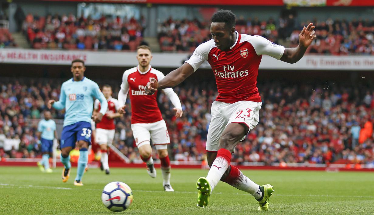 Danny Welbeck telah mengoleksi tiga gol untuk Arsenal hingga pekan keempat Premier League, dan kemungkinan bertambah saat berjumpa Chelsea pada Derby London di Stamford Bridge. (AFP/Ian Kington)