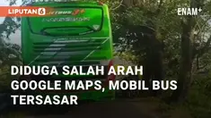 Sebuah bus tersesat di Jalan Payak Tengah, Bantul. Peristiwa ini terjadi pada hari Selasa (21/5/2024)
