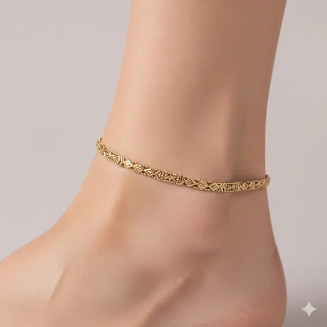 Model Gelang Kaki Emas yang Tidak Norak. (via Gemini)