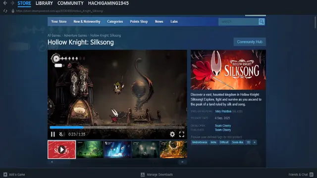 Hollow Knight: Silksong resmi rilis di Steam.