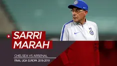 Berita video Manajer Chelsea, Maurizio Sarri, marah menjelang laga final Liga Europa 2018-2019 melawan Arsenal.