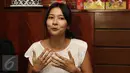 Mey Chan saat jumpa pers di kediaman Maia Estianty, Jakarta, Jumat (27/01). Keputusan untuk me-nonaktifkan Duo Maia sudah bulat lantaran Mey Chan yang harus mengikuti sang suami, Liam ke Australia. (Liputan6.com/Herman Zakharia)