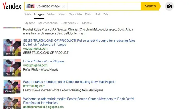 Gambar Tangkapan Layar Penelusuran dengan Situs Yandex
