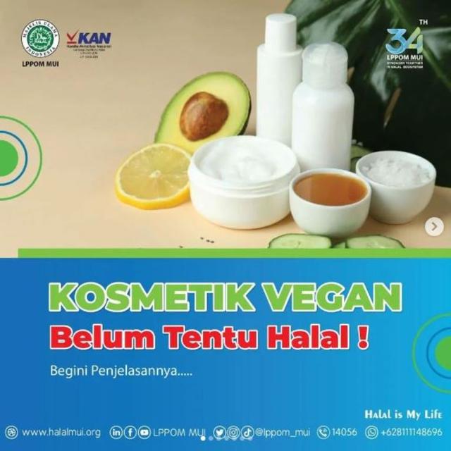 LPPOM MUI Ingatkan Komestik Vegan Belum Tentu Halal
