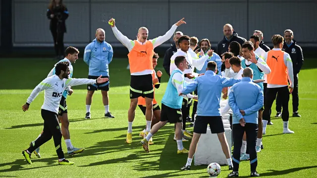 Intip Latihan Manchester City Jelang Kontra FC Copenhagen