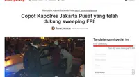 Petisi copot Kapolres Jakarta Pusat di change.org