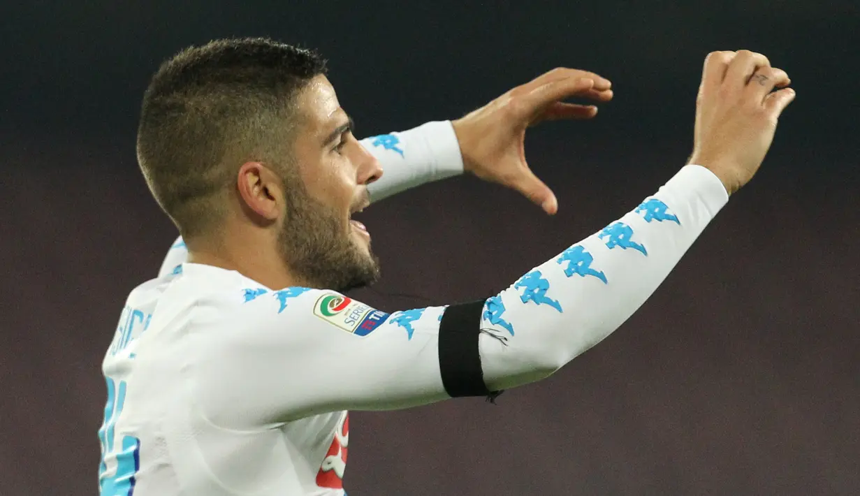 Napoli kembali menambah pundi-pundi golnya setelah Lorenzo Insigne membobol gawang Inter Milan pada menit ke-51. (AFP/Carlo Hermann)