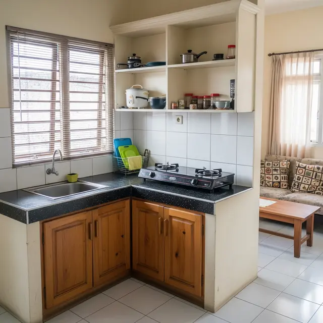 9 Model Dapur Rumah Subsidi Tipe 30/60 dengan Layout Bentuk L, Desain Efisien