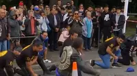 Geng motor di Selandia Baru melakukan tari Haka untuk menghormati korban penembakan di masjid Al Noor di Christchurch (Dok.Instagram/@buzzfeedworld/https://www.instagram.com/p/BvIQDJvjrgd/Komarudin)