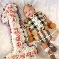 Saat masih berusia 1 bulan, Ameena terlihat bulat dan menggemaskan. [Foto: instagram.com/attahalilintar]