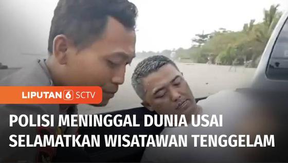 VIDEO: Heroik! Polisi Berkorban Nyawa demi Selamatkan Wisatawan Tenggelam di Pantai Pangandaran