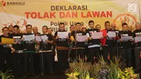 Suasana Deklarasi Tolak dan Lawan Politik Uang dan Politisasi SARA untuk Pilkada 2018 Berintegritas, Jakarta, Sabtu (10/2). Deklarasi ini merupakan komitmen untuk menciptakan setiap tahapan Pilkada 2018. (Liputan6.com/Angga Yuniar)