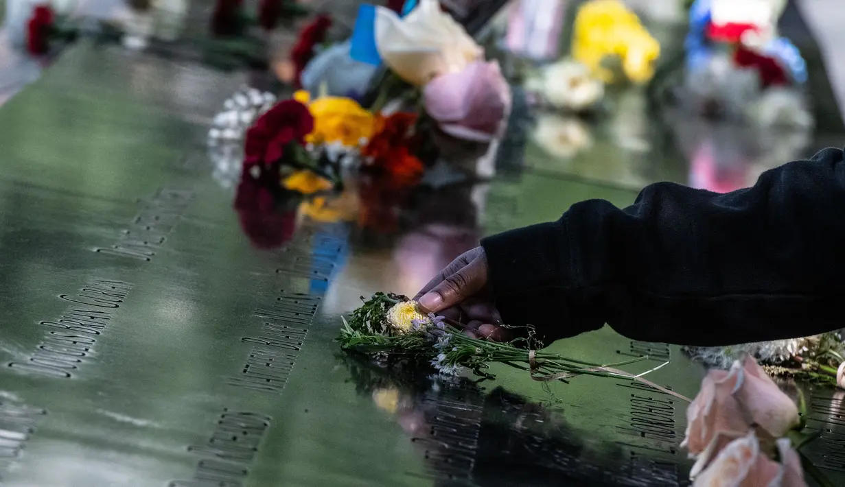 2.977 orang tewas menjadi korban dalam peristiwa kelam yang terjadi pada 2001 silam. (Stephanie Keith/Getty Images North America/Getty Images via AFP)