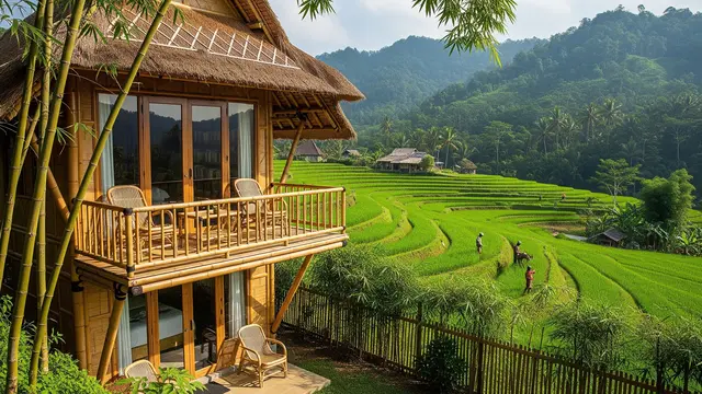Rumah Bambu Dua Lantai