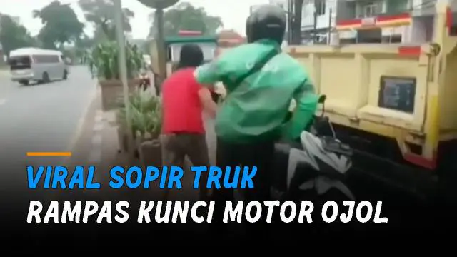 VIDEO: Viral Sopir Truk Rampas Kunci Motor Ojol, Tak Terima Temannya Ditegur