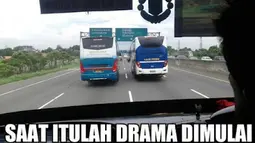 Kalau udah ketemu bus lain di jalanan, siap-siap aja, balapan jalanan akan dimulai. (Source: brilio.net)