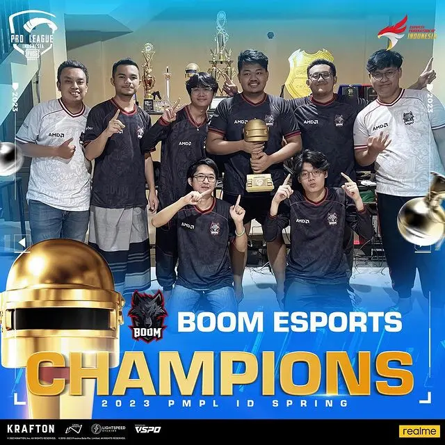 Boom Esports menjadi juara pertama di PMPL ID Spring 2023 (Instargram PUBG Mobile Esports ID)
