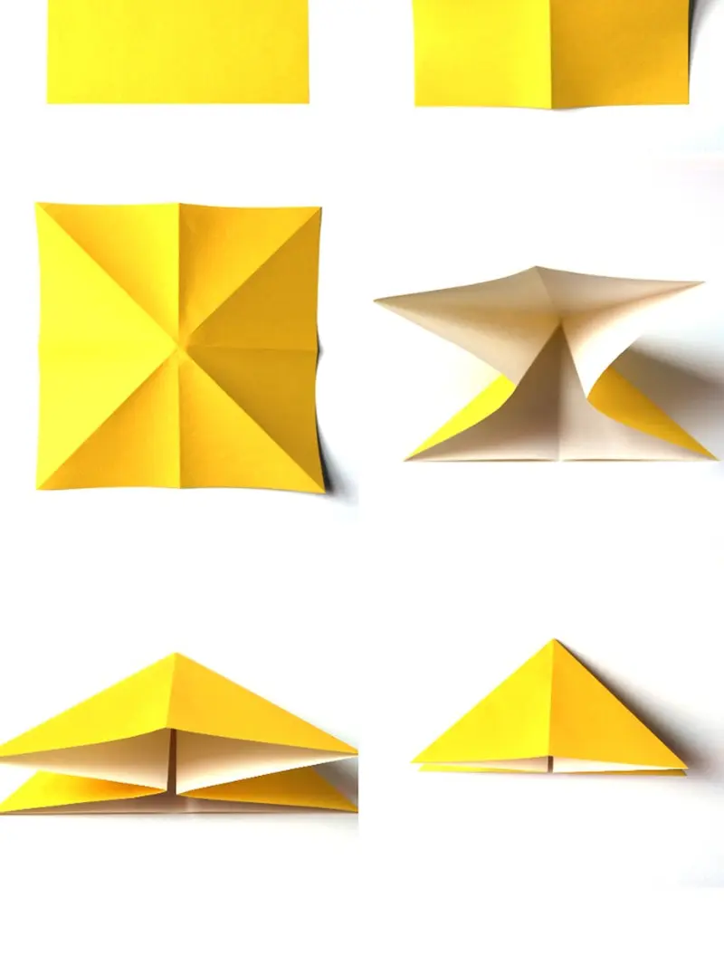 Cara membuat origami kupu-kupu: Model Pertama