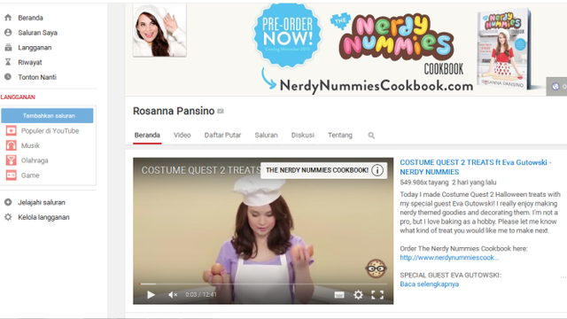 Artis YouTube Rosanna Pansino