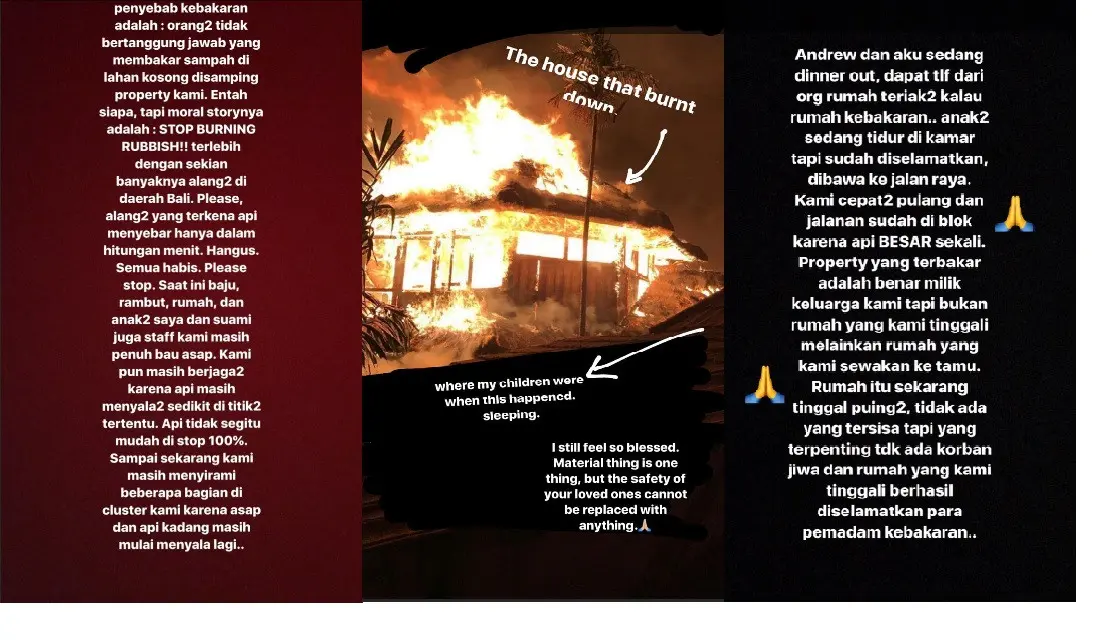 Nana Mirdad menjelaskan kronologis kebakaran yang terjadi di rumahnya (Foto: Instagram)