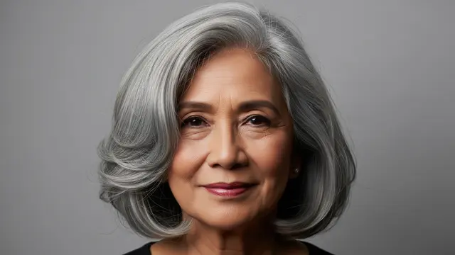 Warna Rambut Apa yang Cocok untuk Wanita Usia 60 Tahun Abu-Abu Asap