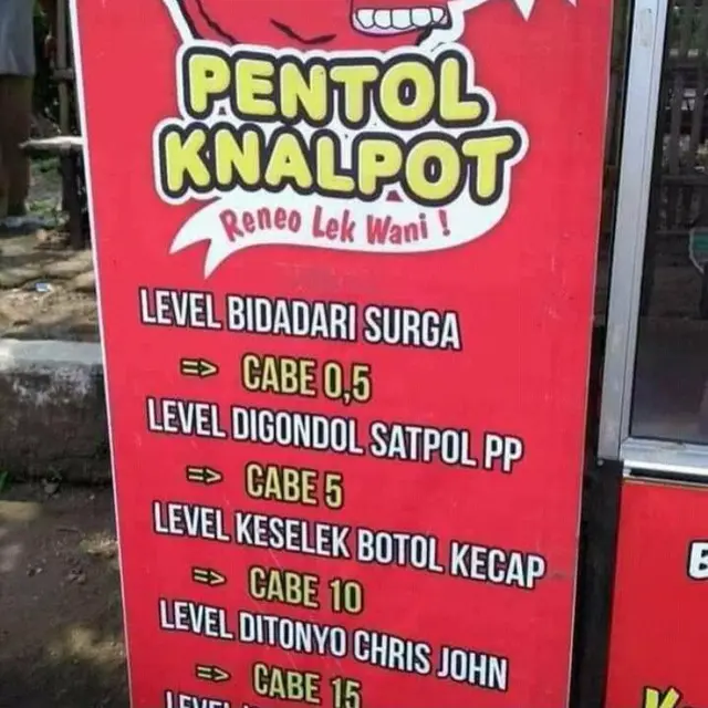 Level Pedas Unik Penjual Bakso Pentol, dari Bidadari sampai Chris John