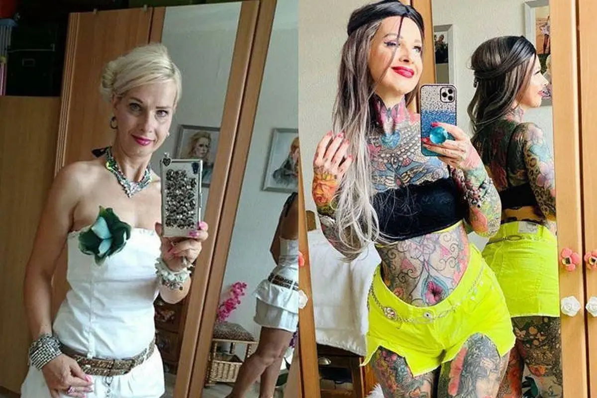 wanita 55 tahun penuh tato
