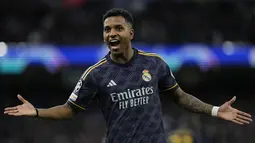 Madrid sempat unggul lebih dahulu lewat gol Rodrygo di menit ke-12. (AP Photo/Dave Shopland)