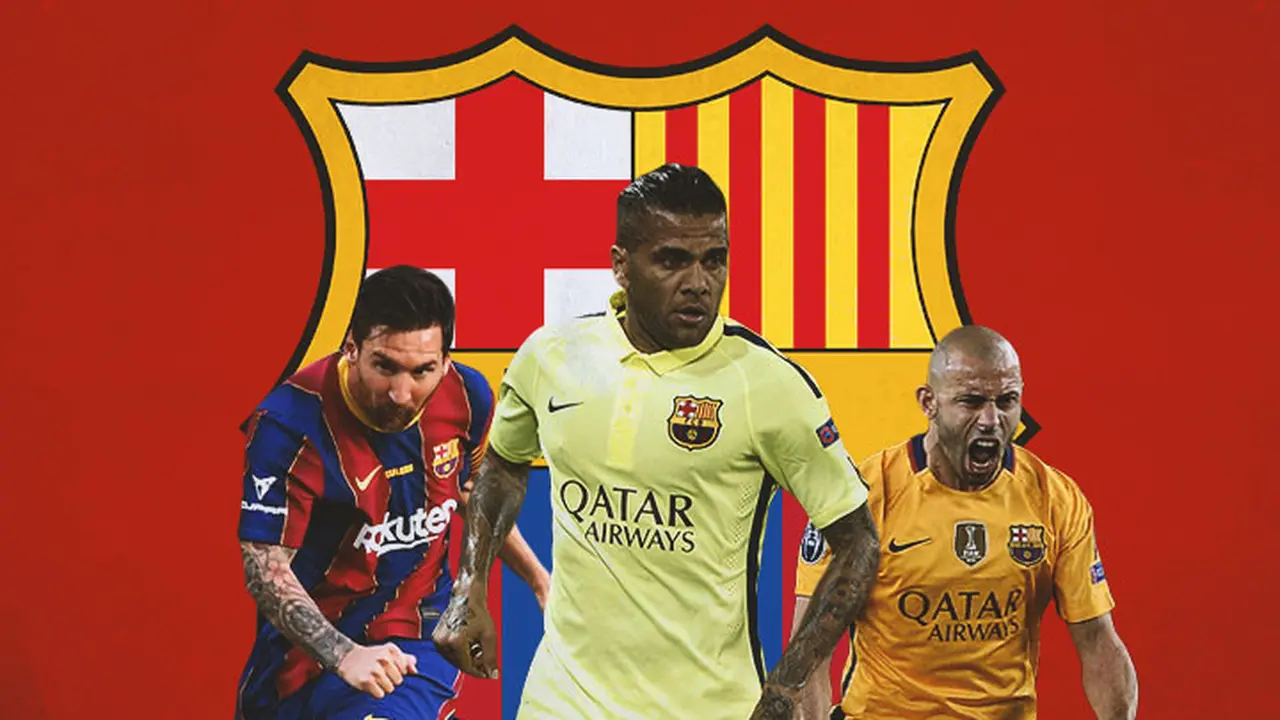 Barcelona - Lionel Messi, Dani Alves, Javier Mascherano
