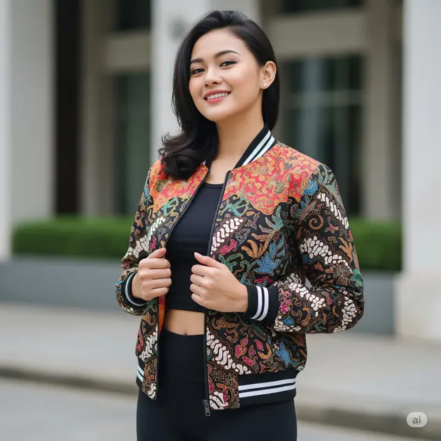 Jaket Bomber Batik-Lurik untuk Gaya Kasual Chic