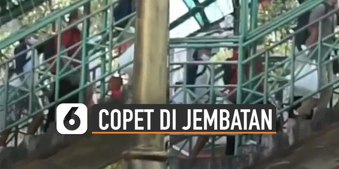 VIDEO: Viral Aksi Copet di Jembatan Penyeberangan