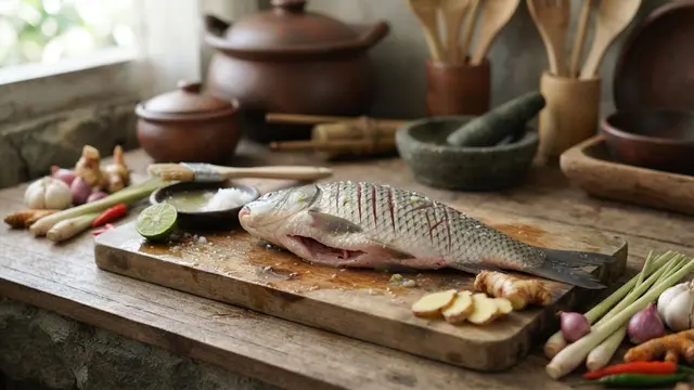 Pepes Ikan Mas Kemangi dengan Bumbu Halus Tanpa Santan