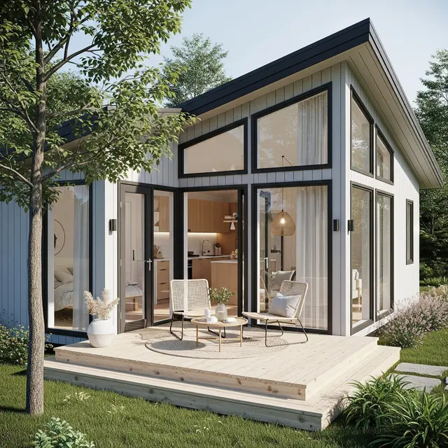 Desain Rumah Kecil Type 45 Skandinavian 1 Lantai dengan Dapur Terbuka (Image by Gemini AI)
