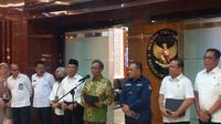 Menko Polhukam Mahfud Md mengungkap kinerja Satgas TPPO Polri dari 5 Juni hingga 3 Juli 2023. (Merdeka.com/Muhammad Genantan Saputra)