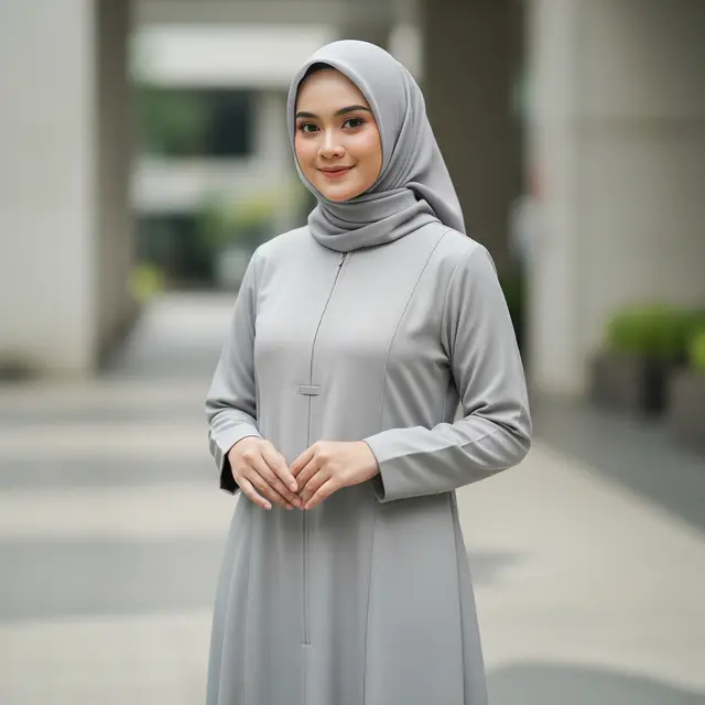 Warna Gamis yang Tidak Mudah Kusam Setelah Dicuci (Image by Gemini AI)