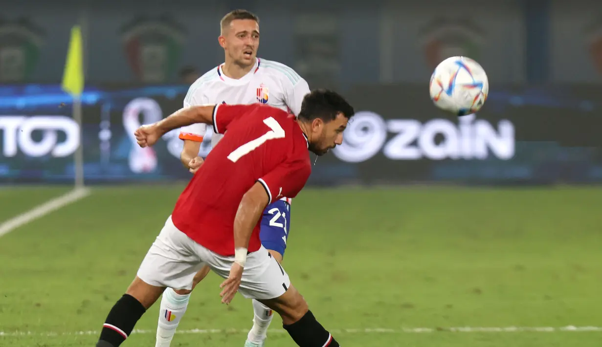 Sementara itu Belgia hanya mampu memperkecil skor melalui gol yang dicetak oleh Lois Openda. (AFP/Yasser Al-Zayyat)