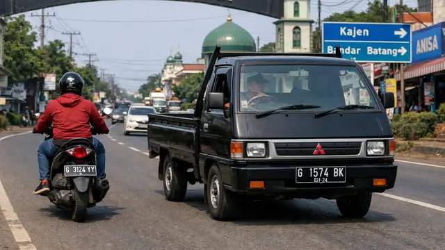 Ilustrasi kendaraan plat G (Foto: ChatGPT)