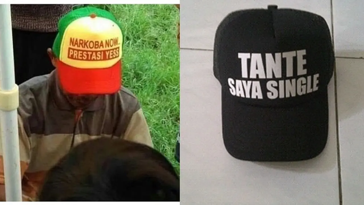 6 Tulisan di Topi Ini Absurd Banget, Nyelenehnya Bikin Senyum