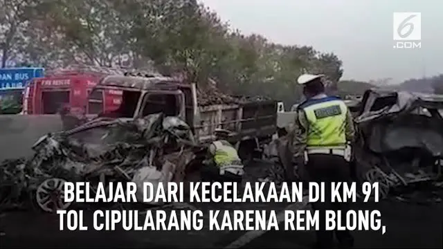 Belajar dari kecelakaan di KM 91 Tol Cipularang karena rem blong, lakukan hal ini bila kejadian serupa terjadi.