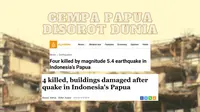 Gempa Papua jadi sorotan dunia (Istimewa)