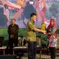 Ni Made Sumiarsih usai memberikan sambutan sambutan dalam acara ‘Seminar Bendungan Besar 2018’ di Mataram, NTB, Sabtu (26/5/2018).