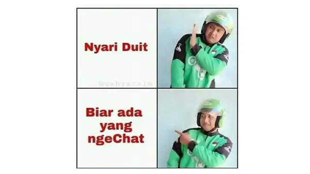 Meme Kocak Keseharian Driver Ojek Online, Penuh Perjuangan dan Tawa